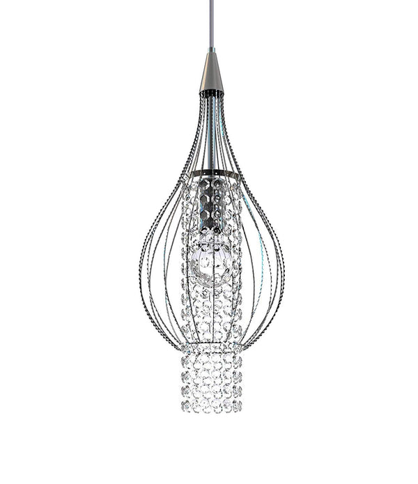 Xyza 1-light Crystal 7.5-inch Chrome-finish Chandelier