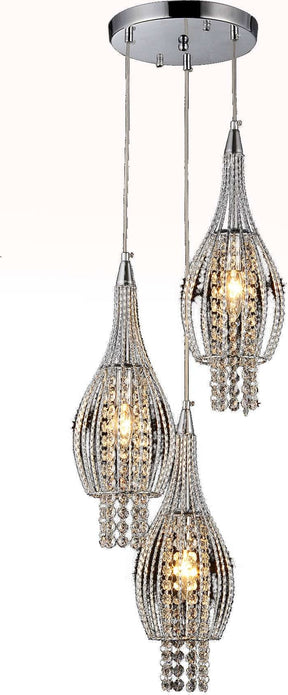 Xuan 3-light Adjustable Crystal Chrome-finish Chandelier