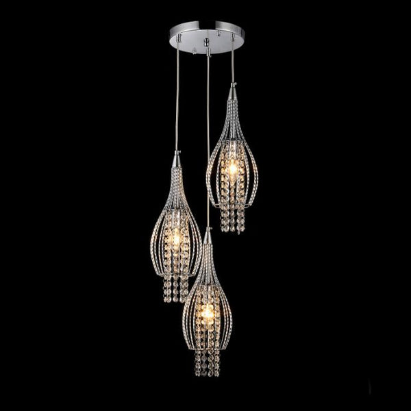 Xuan 3-light Adjustable Crystal Chrome-finish Chandelier