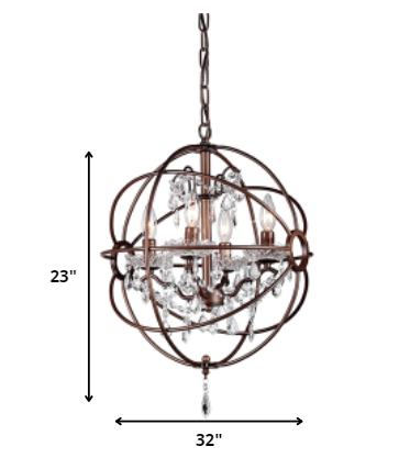 Edwards Antique Bronze 32-inch Chandelier