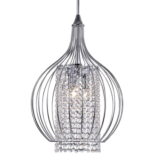 Ryelba Chrome Bulbous Cage Pendant