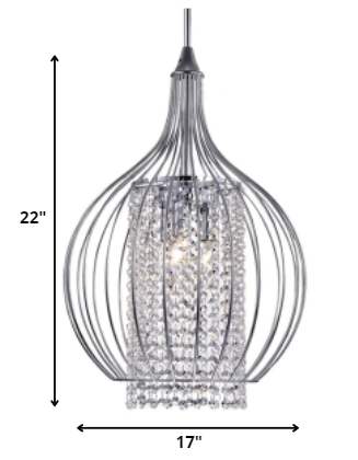 Ryelba Chrome Bulbous Cage Pendant