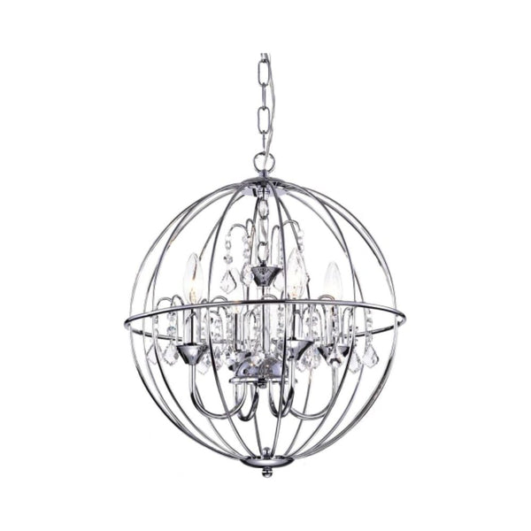 Avee 4-light Crystal 16.5-inch Chrome Spherical Chandelier