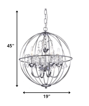 Avee 4-light Crystal 16.5-inch Chrome Spherical Chandelier