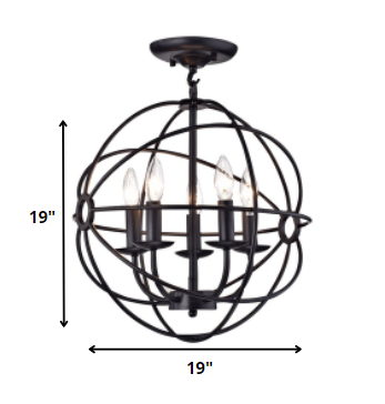 Shindanlang Black-finish Metal 16-inch Chandelier