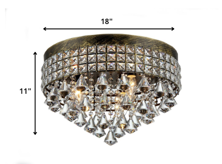 Melly 3-light Antique 16-inch Crystal Chandelier