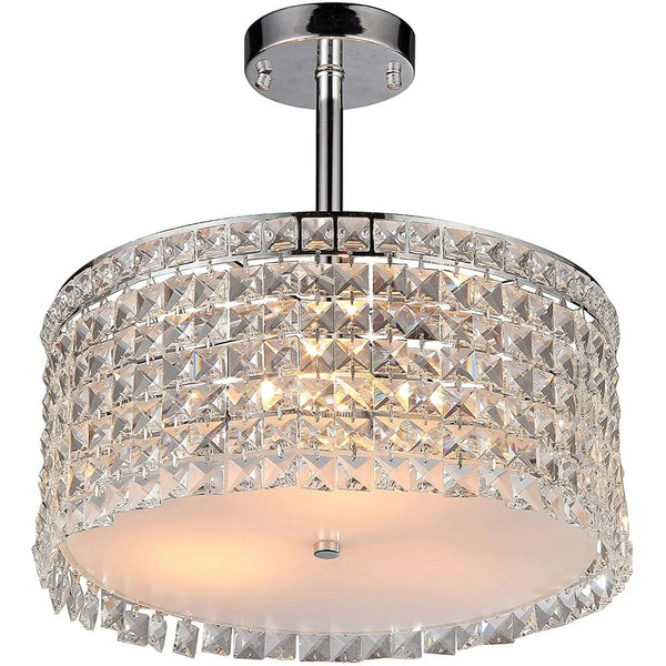 Garcia Chrome and Crystal Round 4-light Chandelier