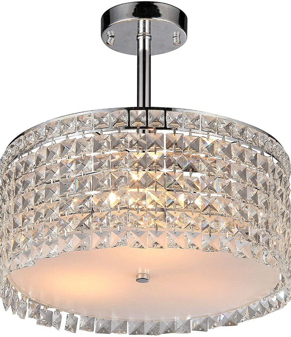 Garcia Chrome and Crystal Round 4-light Chandelier