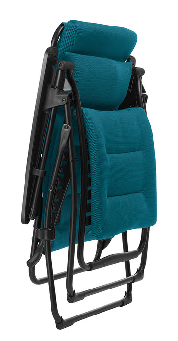 Zero Gravity Recliner - Black Frame - Coral Blue Fabric