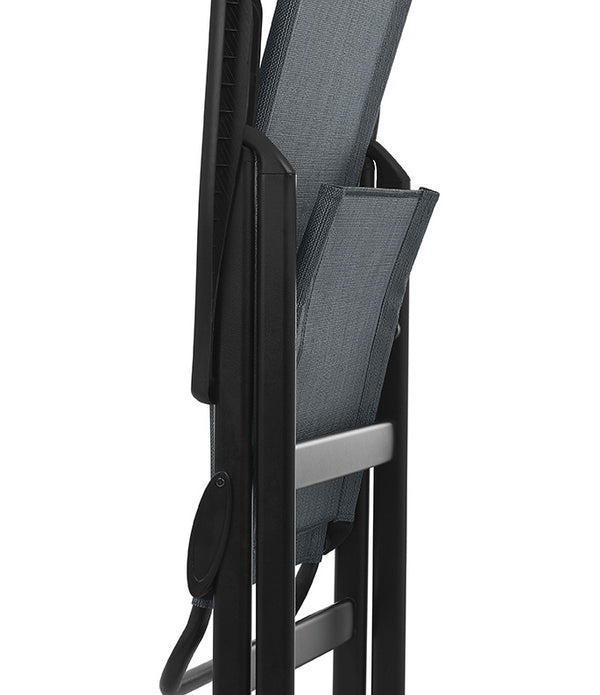 High-back chair - Black Steel Frame - Obsidian Duo Fabric