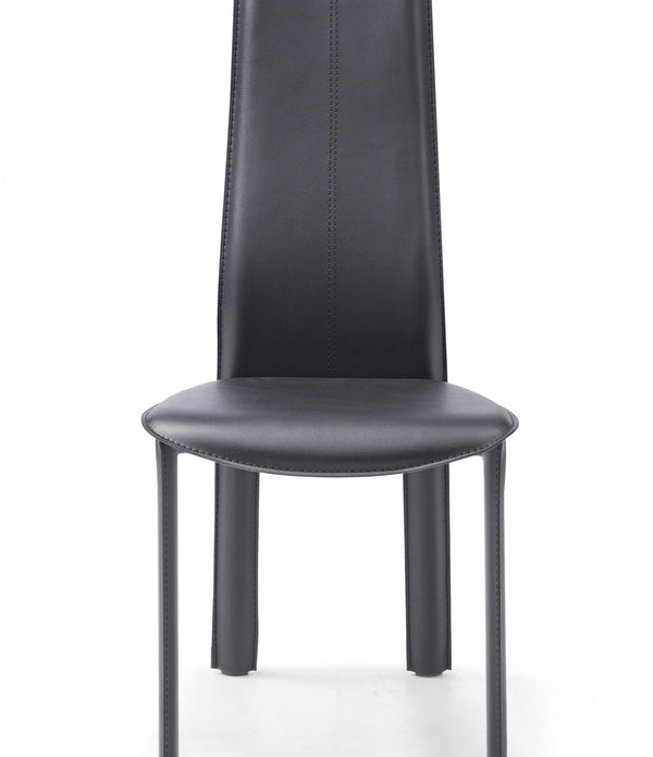 Set of 4 Modern Dining Black Faux Leather Dining Chairs