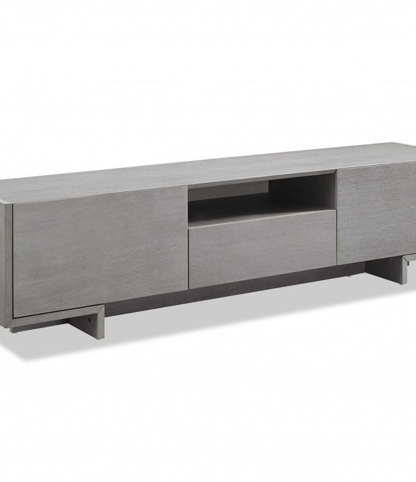 Tv Unit One Middle Drawer And 2 Lid Doors On The Sides All In Grey Oak Venee