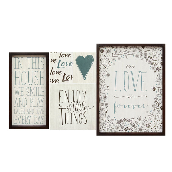 24 X 1 X 18 5Pcs Multi-color Love Is Forever Wall Art