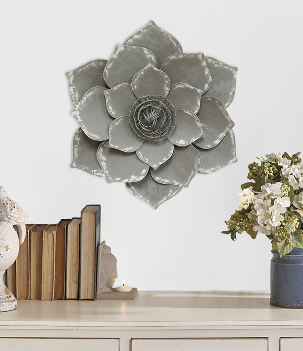 Well-Crafted Grey Lotus Wall Decor