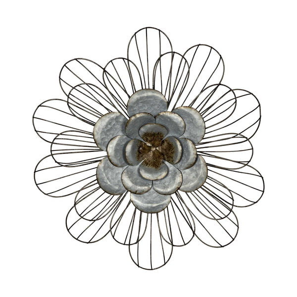 Well-Crafted Galvanized Daisy Metal Wall Decor