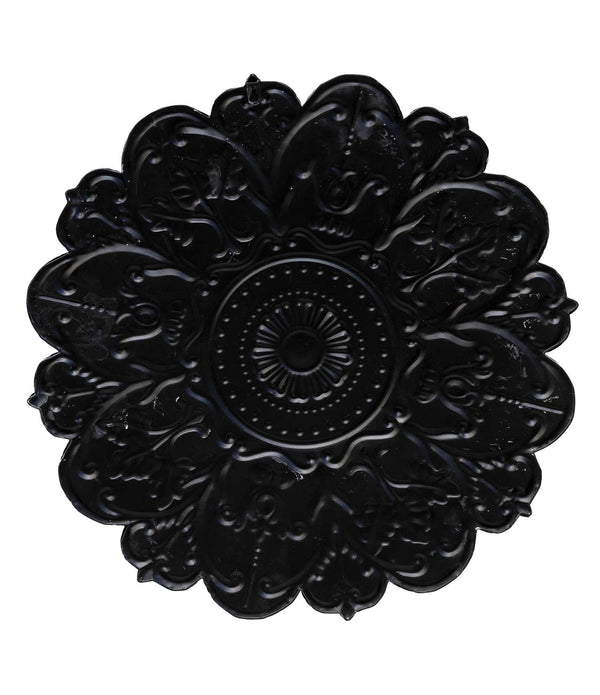 Distressed Floral Metal Medallion Wall Decor