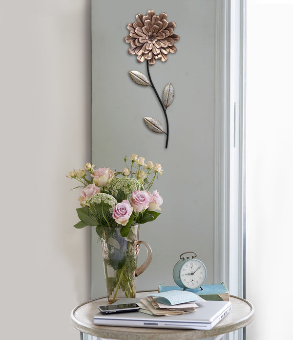 Romantic Flower Stem Metal Wall Decor