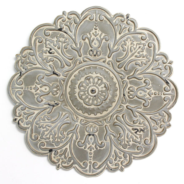 Small Gray Medallion Wall Decor