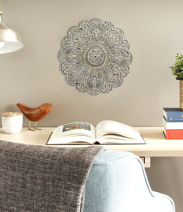 Small Gray Medallion Wall Decor