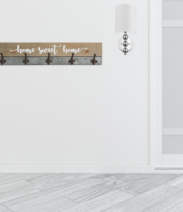 Distressed Home Sweet Home Wood Coat Rack Wall Hanging