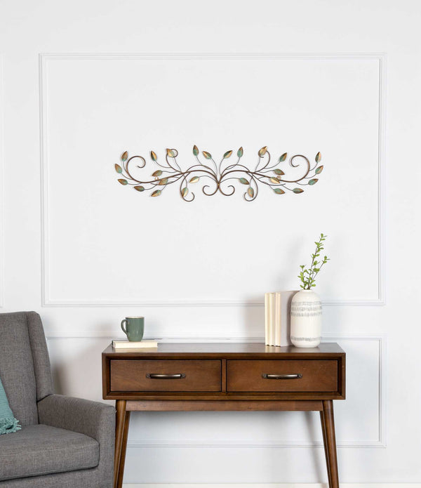 Patina Scroll Metal Leaf Wall Decor