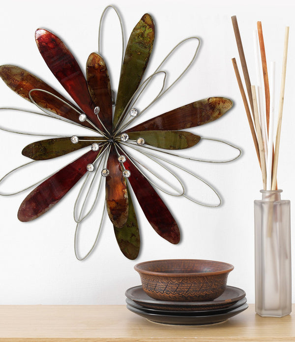 Whimsical Flower Burst Metal Wall Decor