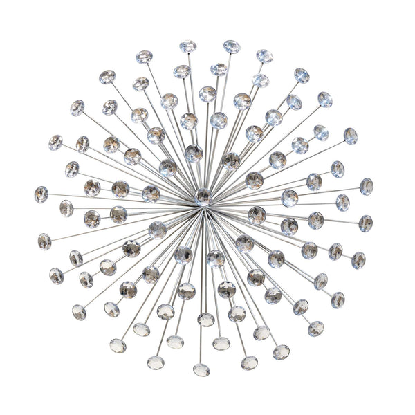 Silver Acrylic Burst Metal Wall Decor