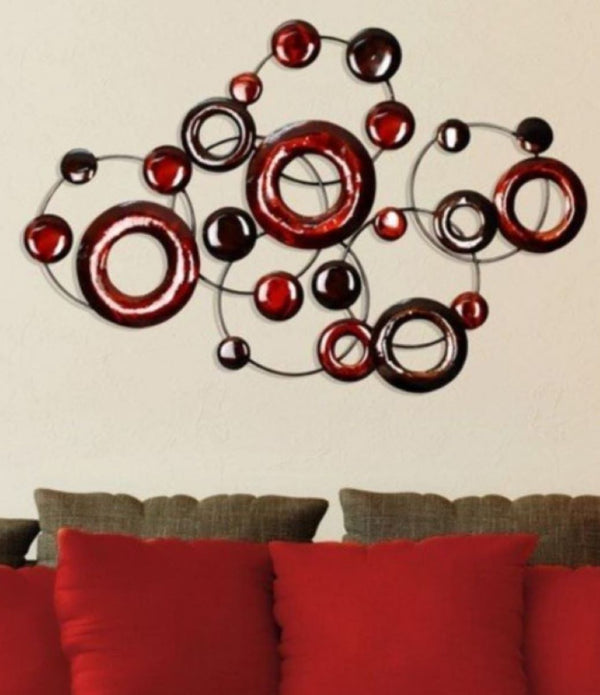 Red Multi-Metallic Circle Wall Decor