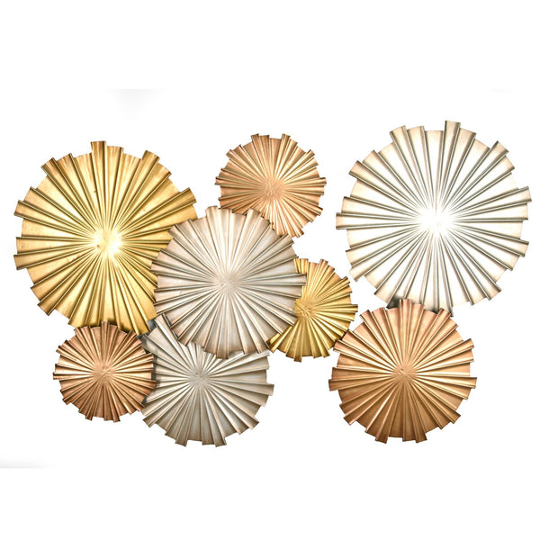 32.28" X 1.57" X 19.88" Multi Metal Circles Wall Decor