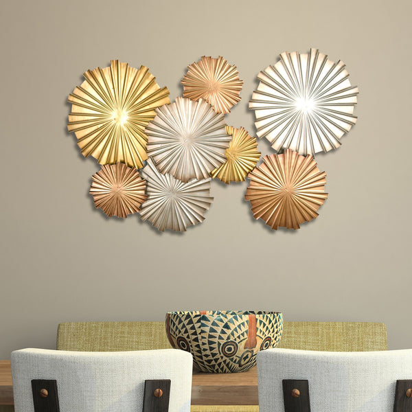 32.28" X 1.57" X 19.88" Multi Metal Circles Wall Decor