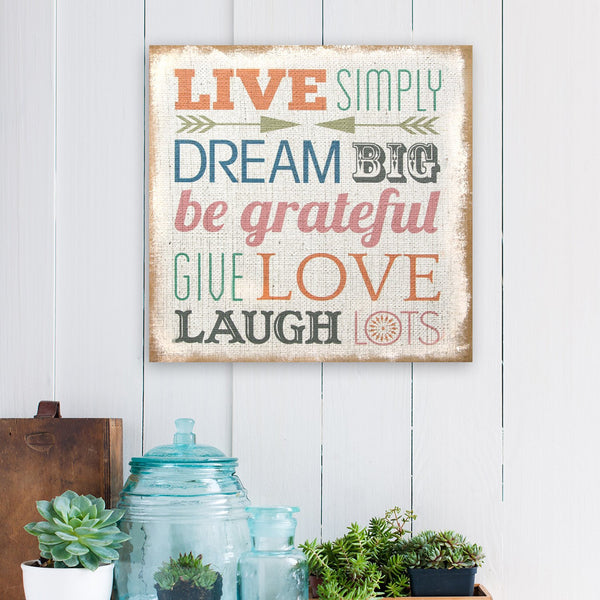 Live Simply Dream Big Wall Art