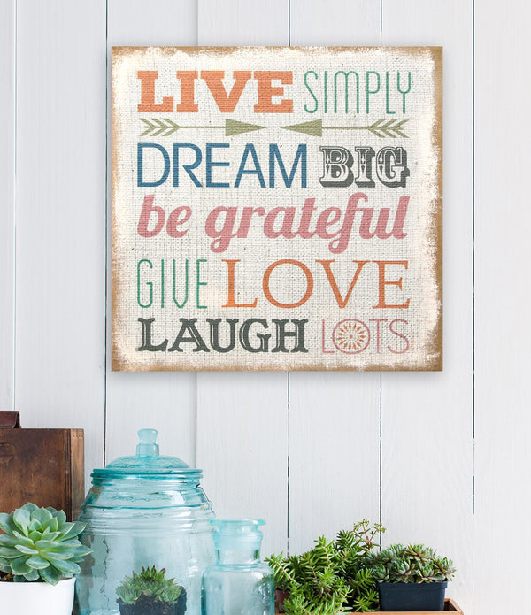 Live Simply Dream Big Wall Art