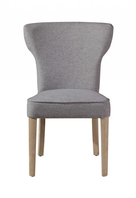 Gray Linen Blend Elegant Dining or Side Chair