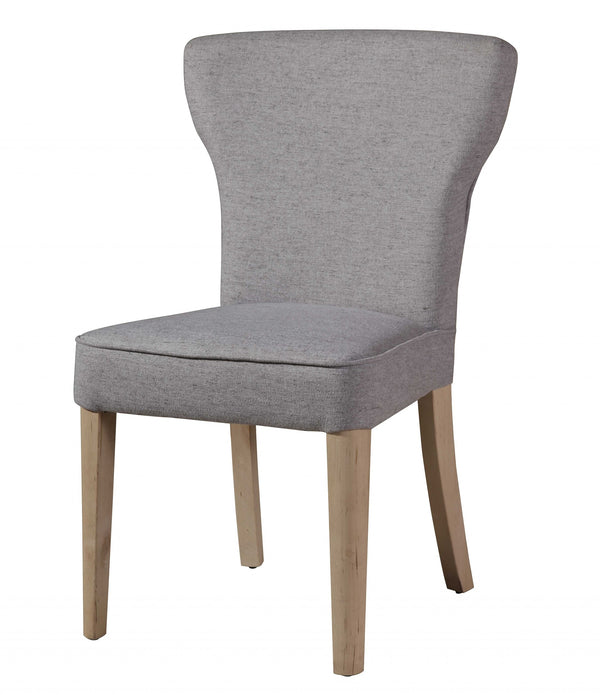 Gray Linen Blend Elegant Dining or Side Chair