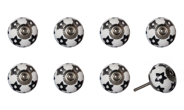 1.5" x 1.5" x 1.5" White Silver And Gray Knobs 8 Pack