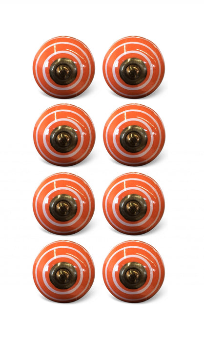 1.5" x 1.5" x 1.5" Bronze White And Orange  Knobs 8 Pack