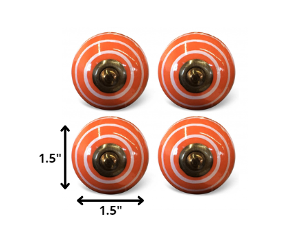 1.5" x 1.5" x 1.5" Bronze White And Orange  Knobs 8 Pack