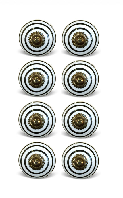 1.5" x 1.5" x 1.5" Hues Of Bronze White And Black  Knobs 8 Pack