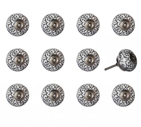 1.5" x 1.5" x 1.5" Black Gray and Silver  Knobs 12 Pack