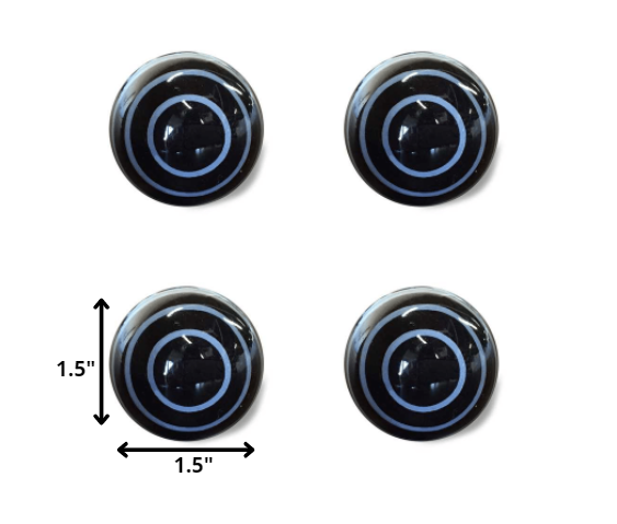 1.5" x 1.5" x 1.5" Black and Light Blue Knobs 12 Pack