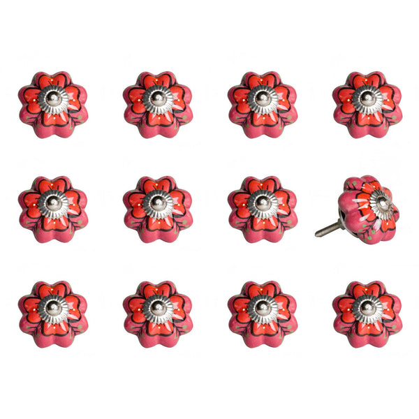 1.5" x 1.5" x 1.5" Pink Red and Green  Knobs 12 Pack