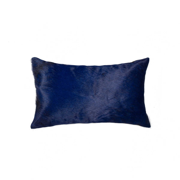 12" x 20" x 5" Navy Torino Kobe Cowhide  Pillow