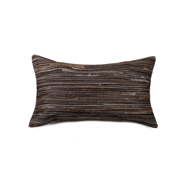 12" x 20" x 5" Chocolate Torino Kobe Cowhide  Pillow