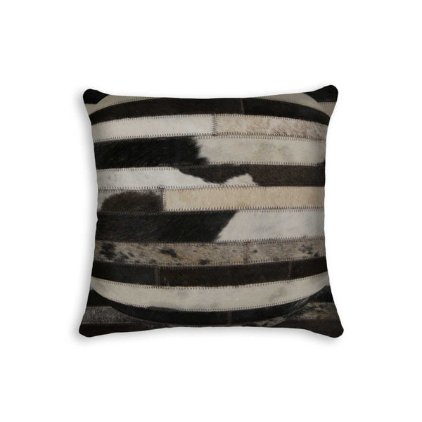 18" x 18" x 5" Modern Tricolor Torino Kobe Cowhide  Pillow