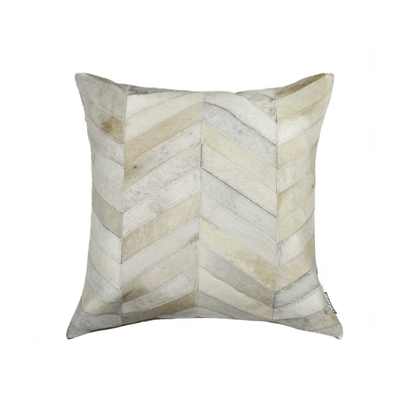 18" x 18" x 5" Enchanting Natural Torino Kobe Cowhide  Pillow