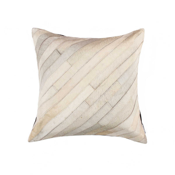 18" x 18" x 5" Natural Torino Diago Cowhide  Pillow