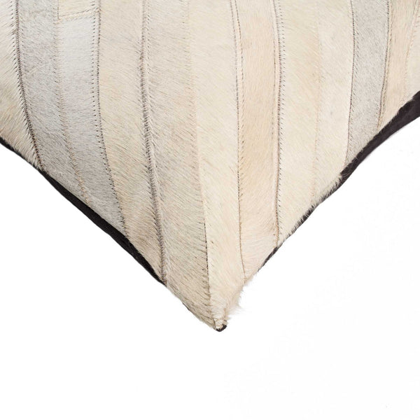 18" x 18" x 5" Natural Torino Diago Cowhide  Pillow