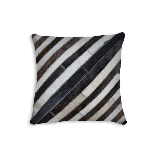 18" x 18" x 5" Fabulous Chocolate And Torino Kobe Cowhide  Pillow