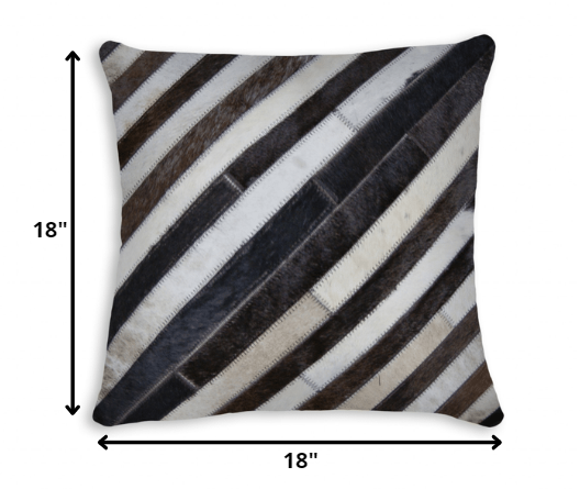 18" x 18" x 5" Fabulous Chocolate And Torino Kobe Cowhide  Pillow