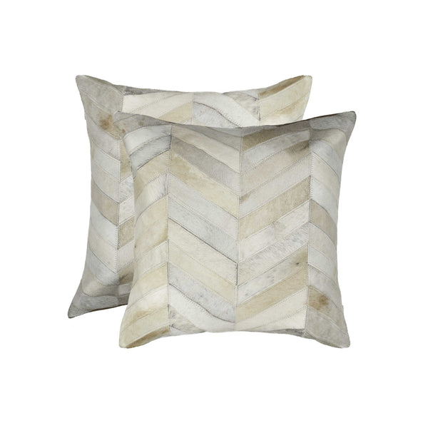 18" x 18" x 5" Natural Cowhide  Pillow 2 Pack